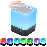 Laiashley Altavoz Bluetooth con luz nocturna- reloj despertador con control táctil- lámpara de mesa LED cambiante…